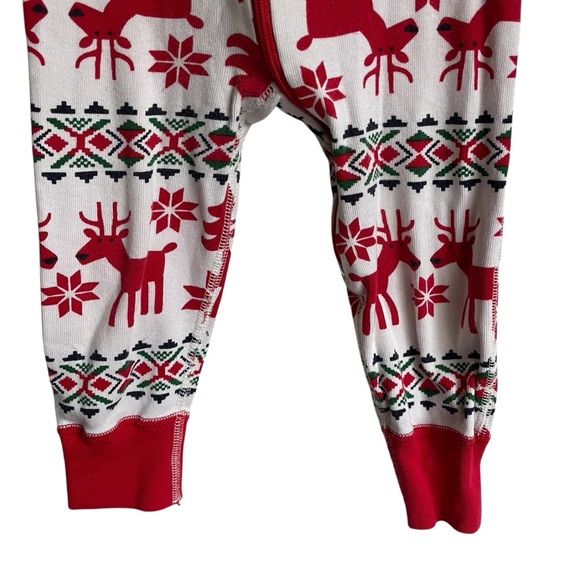 Hanna Andersson Red and White Reindeer Pajamas 85 cm US Size 2 Unisex - Picture 6 of 15